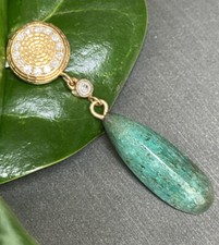Vintage Diamond Emerald TearDrop Pendant Esta...