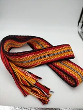 6169 Powder Horn inkle loom strap belt sash 75" x 2"red yellow black