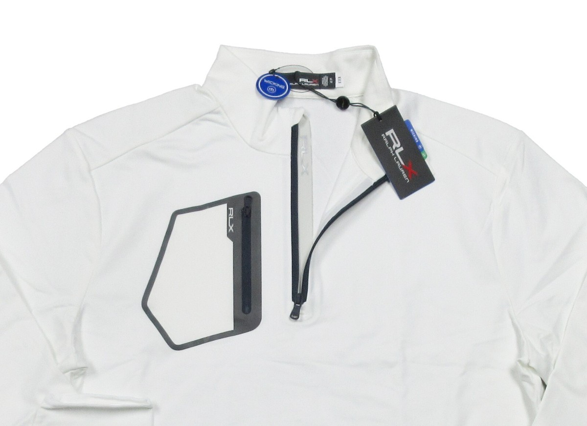 Polo by Ralph Lauren XL シャツジャケット RLX Ralph Lauren Men's White Solid Print 1/4 Zip Fleece Lined
