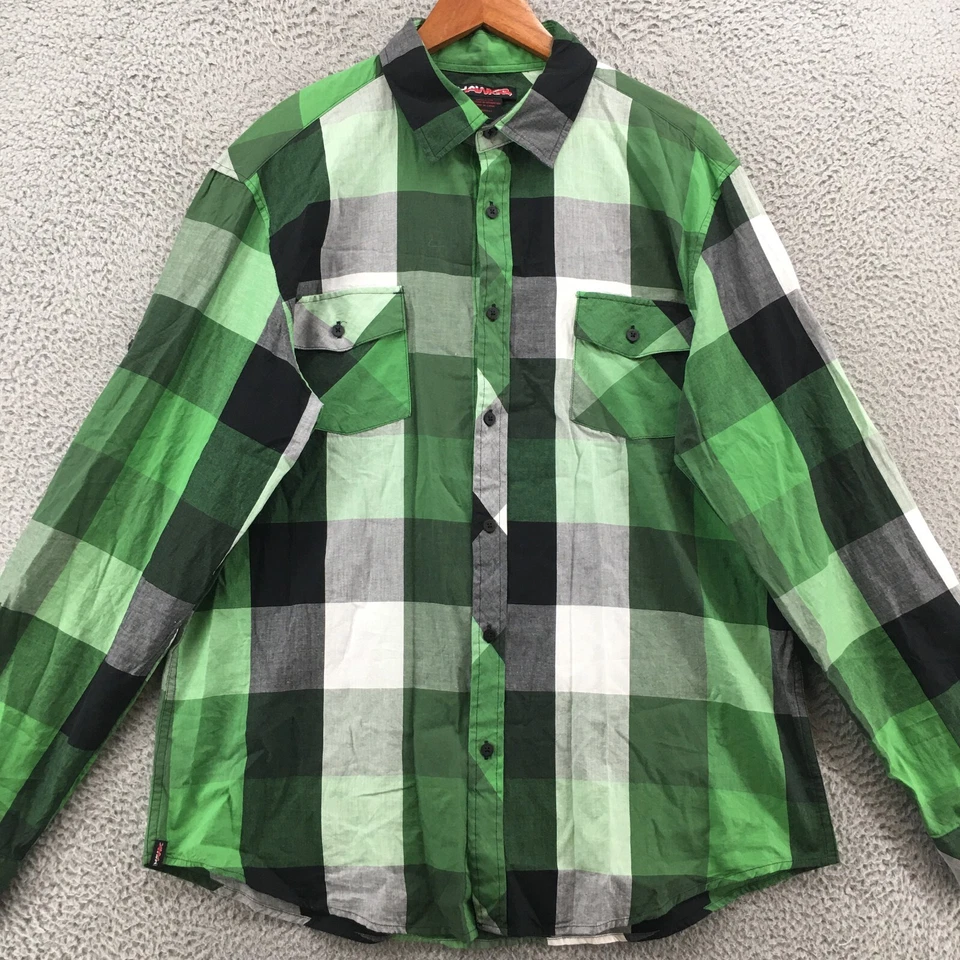 Hawk Long Sleeve Shirt Mens XXL Multicolor Cotton Collared Neck Button Up Plaid - Image 2 of 4