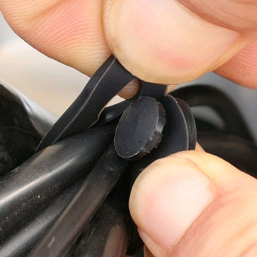 Black Rubber Band Motorcycle Parts For Frame Securing Cable Ties Wiring Harness - Imagen 5 de 12