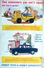 DINKY TOYS 'Police Patrol Car & Skip Lorry' ADVERT Vintage 1960 Print Ad 677-04