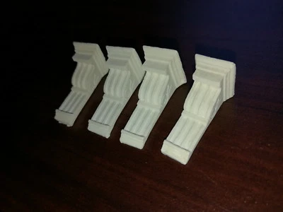 STREETS AHEAD Dollhouse Decorative Corbels Hard Cast Plaster 1:12 Scale Miniature Set of 4