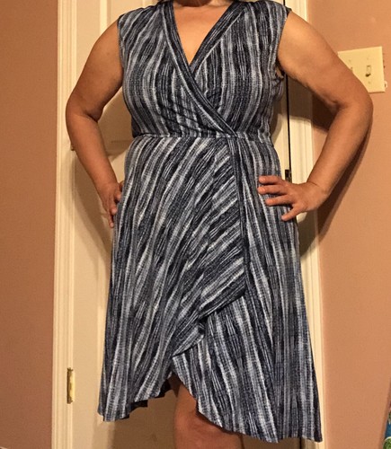 NEW BCBG MAXAZRIA Blue Faux Wrap Matte 