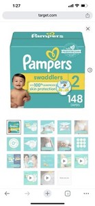 Pamper baby diapers Opened Size 2