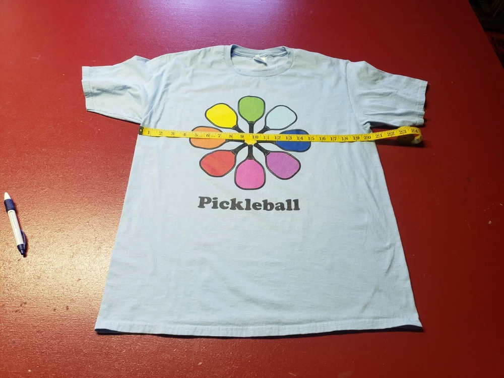 Pickleball T-Shirt Baby Blue L Port & Co. 100% Cotton