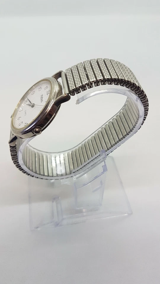 Reloj Mebus 34mm Plateado y Blanco Mujer y Hombre Movimiento Cuarzo Acero Funcionando Foto 4 de 4