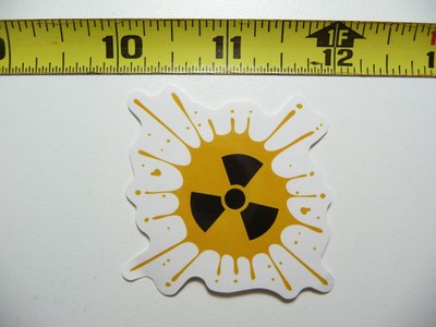 CAUTION RADIATION NUCLEAR STICKER DECAL SIGN WARNING NOTICE JOKE PRANK GAG