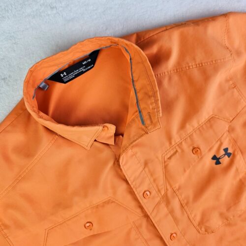 Under Armour Mens Loose Vented Shirt Heatgear Bright Orange Solid Size M - Picture 1 of 14