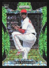 2019 Prizm JEFRY RODRIGUEZ Green Circles Baseball card #/199 CLEVELAND GUARDIANS