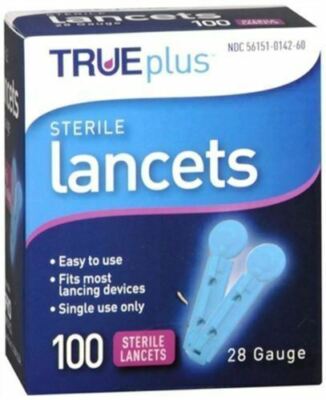 TRUEplus Universal Twist Top 28 Gauge 200 Lancets - 2 Box 100 Exp1/28