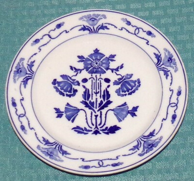 Antique L.S. &S. N.Y. (Lazarus Straus & Sons) Saxony 508 7 5/8'' Blue Peony Plate