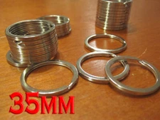 4 pcs 35mm Stainless Steel  Flat Key Ring Split Ring Keychain Split Keychain