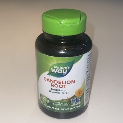 Natures Way Dandelion Root Dietary Supplement 100 Vegan Capsules 