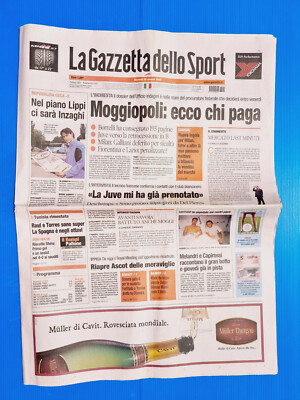 GAZZETTA DELLO SPORT 20 JUNE 2006 WORLD CUP GERMANY 06 ITALY-INZAGHI-MOGGI