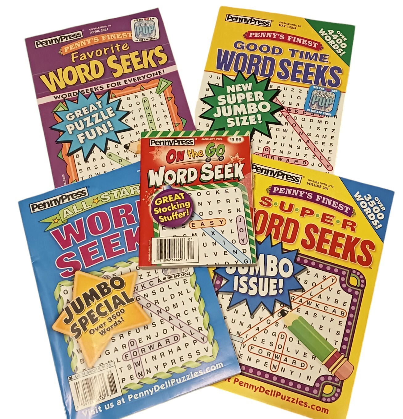 Lot Of 5 Dell Penny Press Word Search Puzzle Books UNSORTED MIXED Seek Lot of 5 dell penny press word search puzzle books unsorted mixed seek