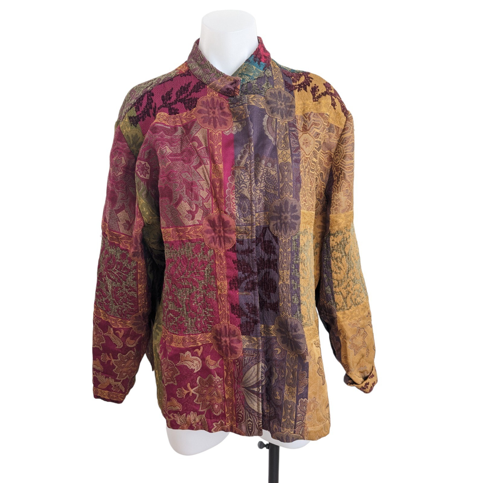 Drapers & Damons Size Large Patchwork Tribal Flor… - image 1