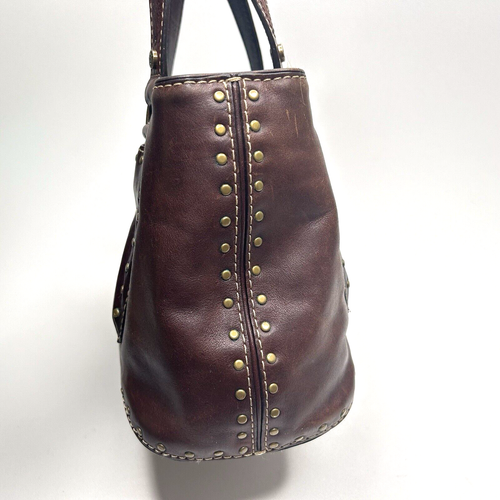 ~ Cartera MICHAEL KORS Astor Auténtica Cuero Marrón Latón Tachonado Cartera - Imagen 3 de 10