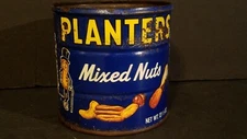 Vintage RARE 13-1/2 Oz Size Planters Mixed Nut Tin Can