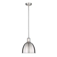 Z-Lite Sawyer 8.25 in. 1-Light Brushed Nickel Industrial Pendant w/an Iron Shade