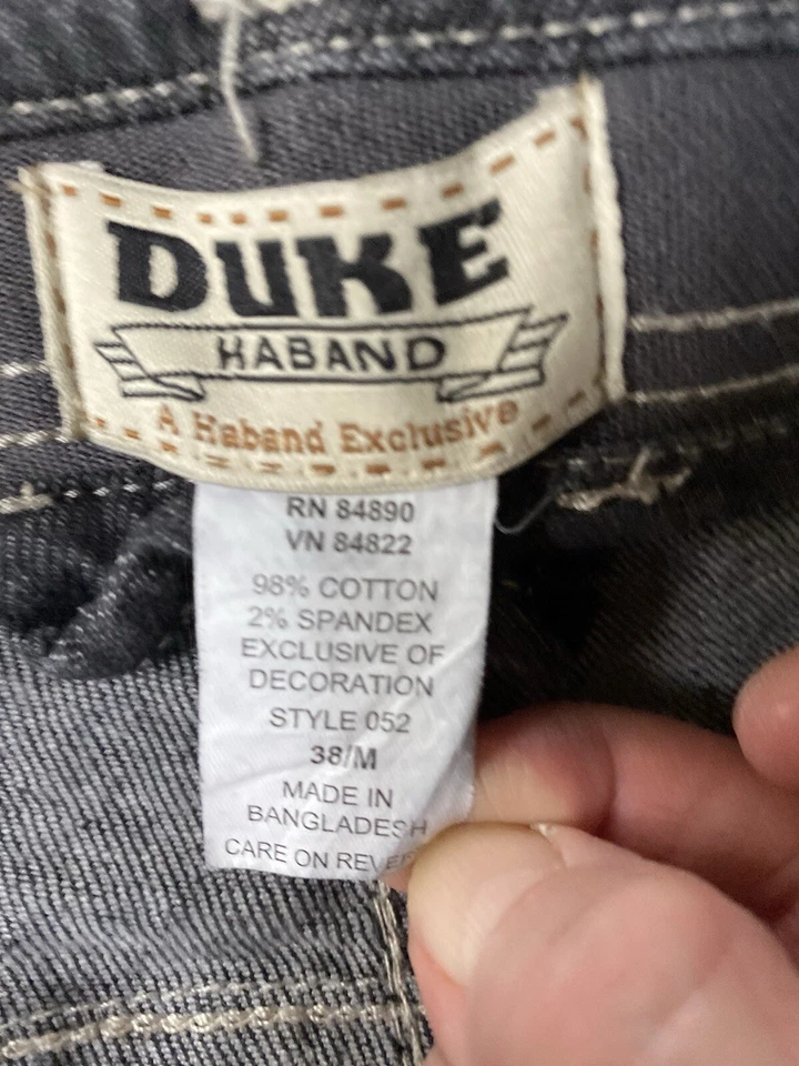 Haband Duke Mens Black Denim Jeans Classic Straight Leg 38 M - Image 4 of 4