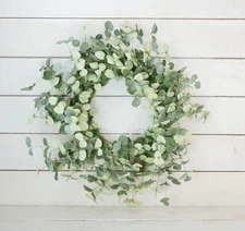 Silver Dollar Eucalyptus Wreath 26" Outer Diameter - Spring Farmhouse Floral