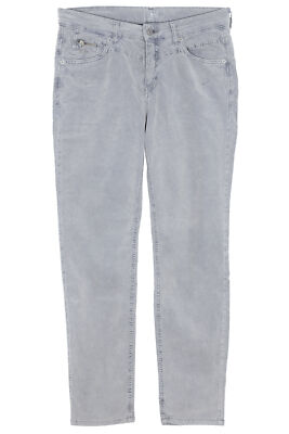 MAC Rich Slim Cord Jeans Hose Damen Straight Fit Slim Leg Grau Größe 42 46 48
