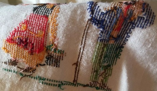 Vnt Linen Tablecloth Table Cover Dutch Holland Country Hand Embroidered Stitched - Picture 8 of 12