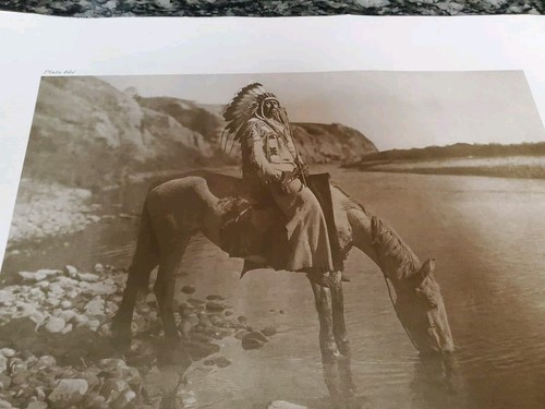 Edward Curtis “bow River Blackfoot Native American 1992 Duotone Print #A019 - Picture 8 of 13