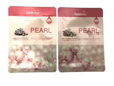 Farm Stay 2 Pearl Sheet Masks Gentle Facial Skin Care, Moisture,  Korea Beauty