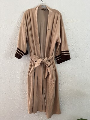 Vintage Christian Dior Khaki Fleece Cloth Mens Robe De Chambre One Size 
