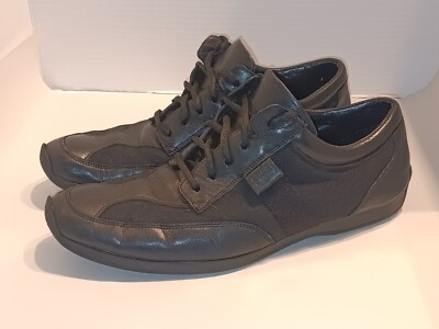 GUCCI black leather mens shoes size 10D used Gucci Classic Web Lace Up Shiny Leather Shoes Black US7 main image 4
