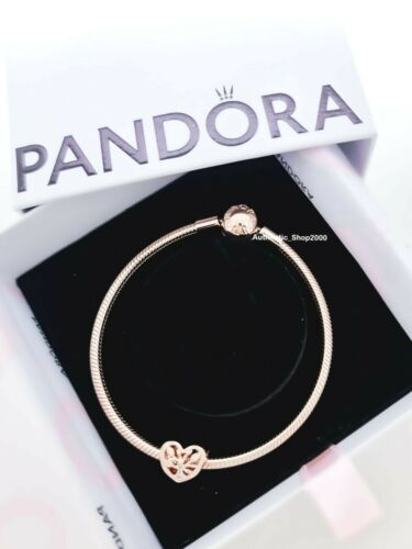 NEW 100% PANDORA Rose Gold Family Tree Heart Charm Bracelet, Gift 