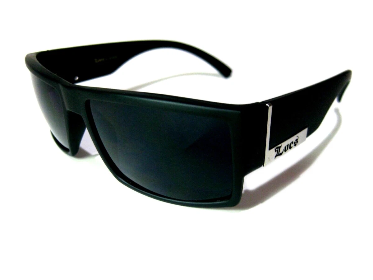 Occhiali Da Sole Locs Hardcore Shades - Stile Retro Flat Top - Montatura Plastica Nera - Uomo