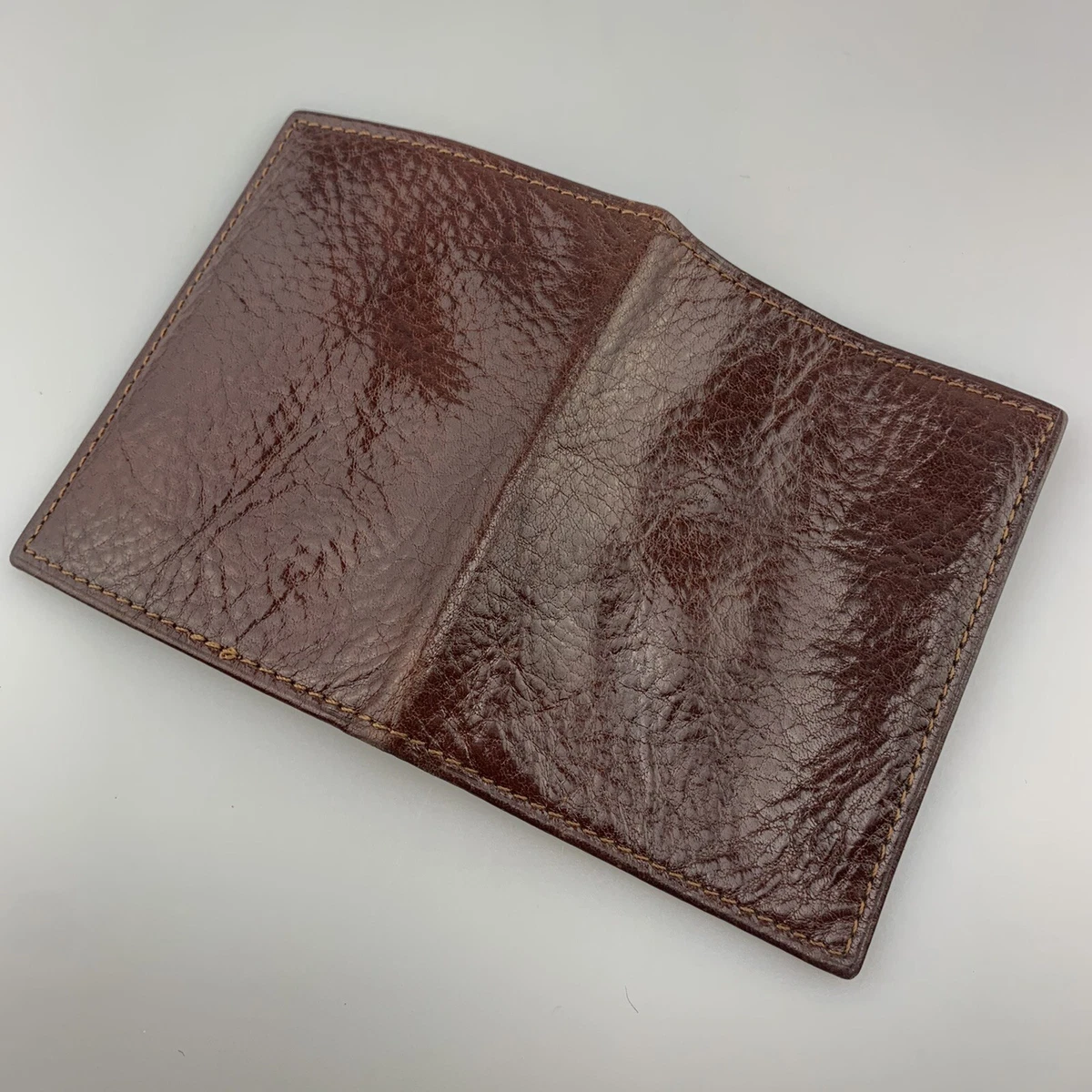 Vintage YSL Yves Saint Laurent Wallet Card Holder Brown Leather Small