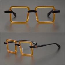 Acetate Retro Square Eyeglasses Vintage Frame Glasses Unisex Mens Womens