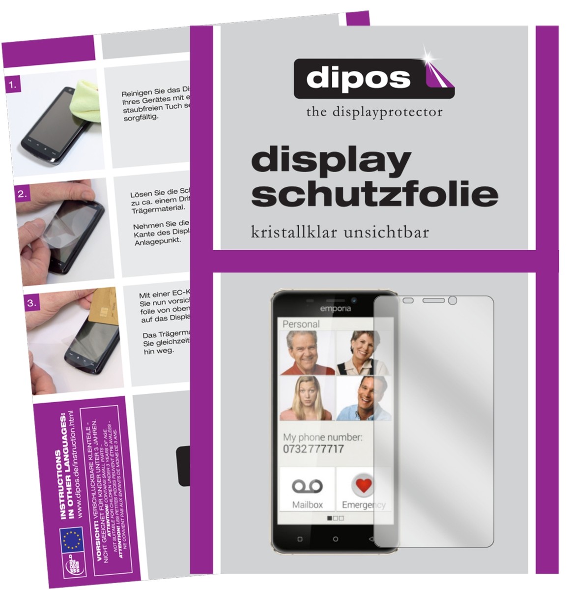 dipos I 2X Pellicola Protettiva Compatibile con Emporia TalkComfort