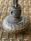 Antique Nickel Plated Brass Hand Hammered Arts & Crafts Knob Spindle Set Screws — photo 3