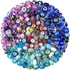 Aipridy Assortment European Large Hole Beads Spacer Beads Rhinestone Craft
