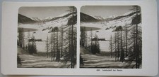 altes STEREOFOTO DAVOS Schweiz Landschaft Fotokarton ORIGINAL von ca. 1905