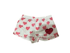 Victoria Secret Women's Boxy PJ Boxer Boy Short Pink Sequin Hearts Size XS
