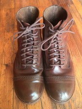 VRAI chaussures de service en cuir us army type 2 bottes marron roux revêtu WW2 11 45