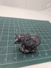 Vintage Soapstone Bear Hand Carved -A Wolf Original Sculpture handmade in Canada