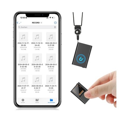 Sprachrekorder 64GB Mini Diktiergerät mit Magnet OTG