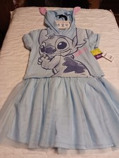 Disney Stitch Girls 2pc Dress Wear 3 Ways Sz M 7/8 NWT tulle Lined Skirt