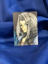ACEO Amber Davis Original Illustration Art Card - Sephiroth Final Fantasy Art 