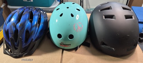 Lot of 3 Helmets Used Schwinn, Wipeout and Zefal - (3) sizes