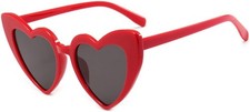 Love Heart Shaped Sunglasses for Women, Vinta Cat Eye Mod Style Retro Glasses