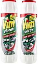 VIM Clorex Scourer ExtraWhitening Powder with Bleach 750gMultipurpose (2 Pack)