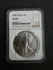 1986 American Silver Eagle 1oz ☆ MS69 NGC Brown Label